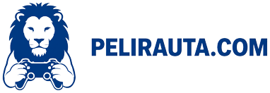Pelirauta.com-logo: suomileijona pitelee peliohjainta