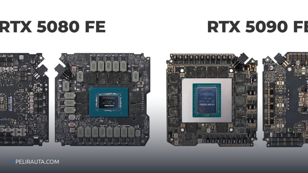 GeForce RTX 5080 -näytönohjaimen piirilevy