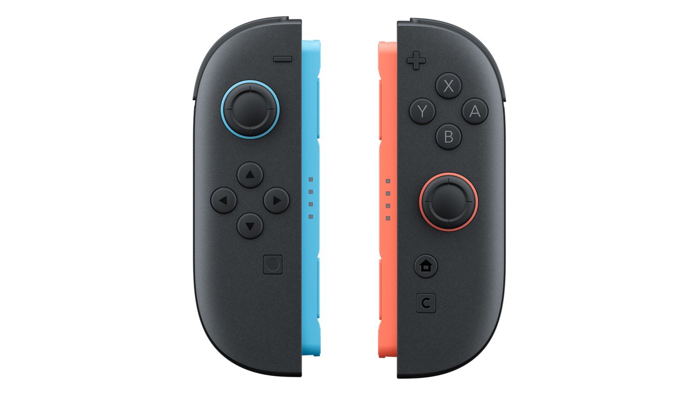 Nintendo Switch 2:n Joy-Con 2 -ohjaimet edestä