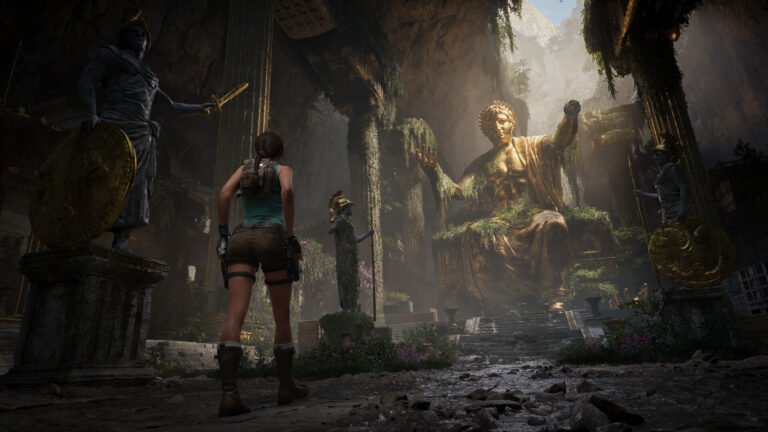 Tomb Raider: Legacy of Atlantis -pelin kuvakaappaus: luolasto ja soihtu